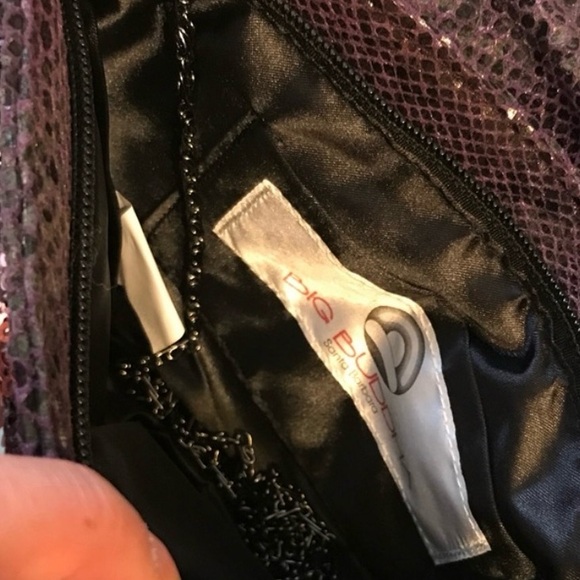 Big Buddha Python Sequin Lg clutch/Shoulder Bag, not NWT - Picture 3 of 3